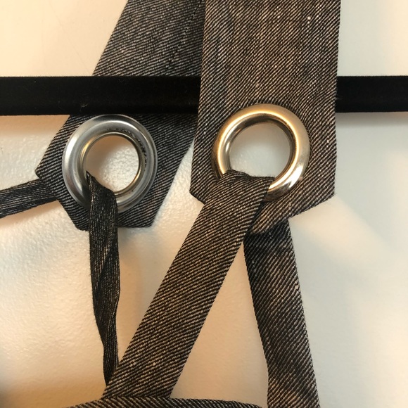 MILLY Grey Stretch Denim amino Apron Dress - Picture 6 of 6